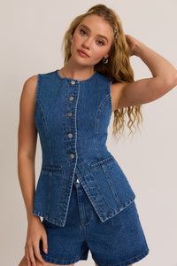 Sleeveless Denim Top