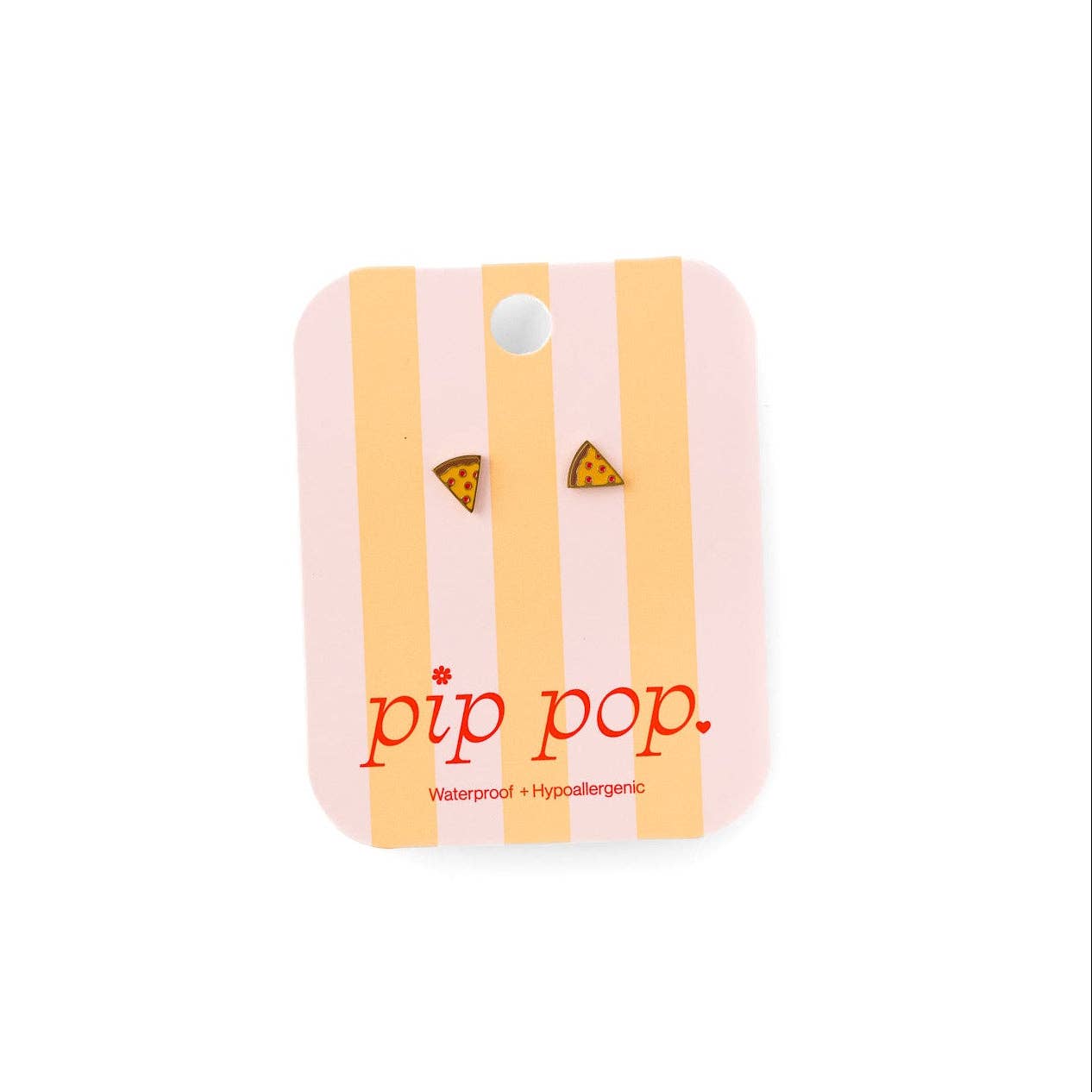 Pizza Stud Earrings - Hypoallergenic, Flat Back, Girl Gift