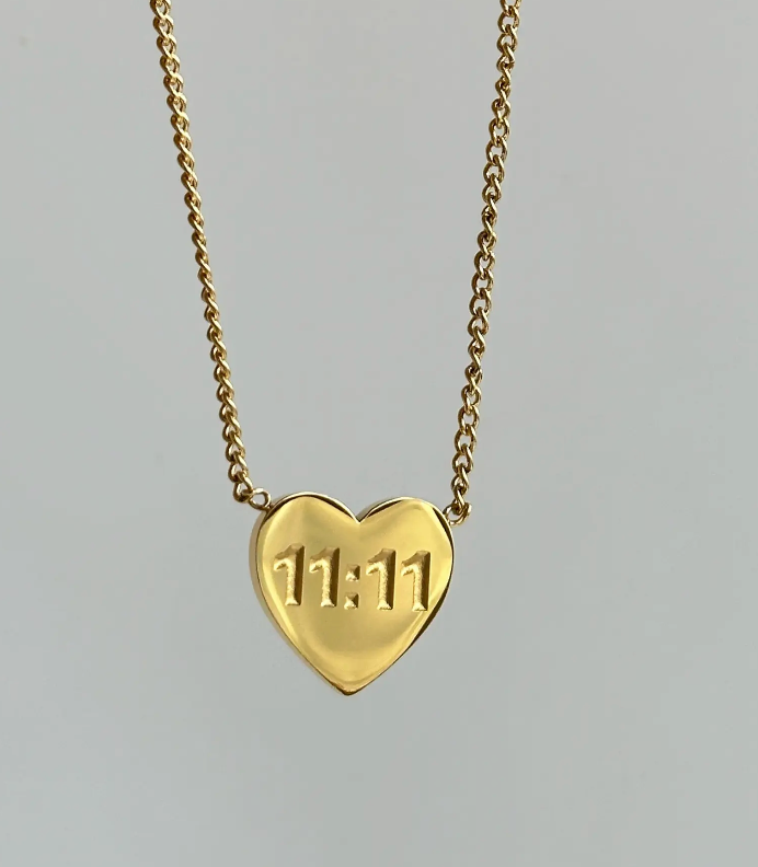 11:11 Heart  Stainless Steel Necklace