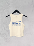 Can't Talk It's Game Day, Micro-Ribbed Cropped Tank
