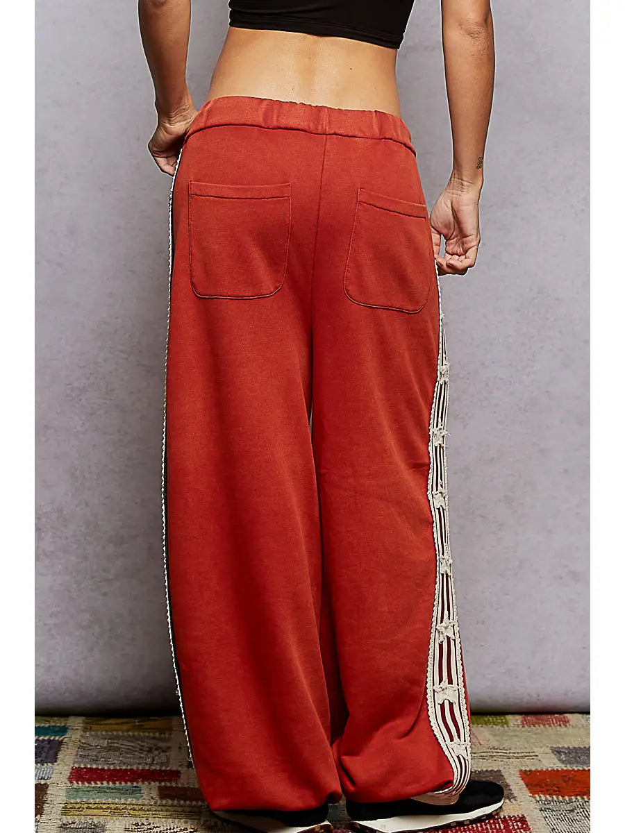 Side star knit pants