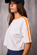 Contrast Trim Cropped Tee