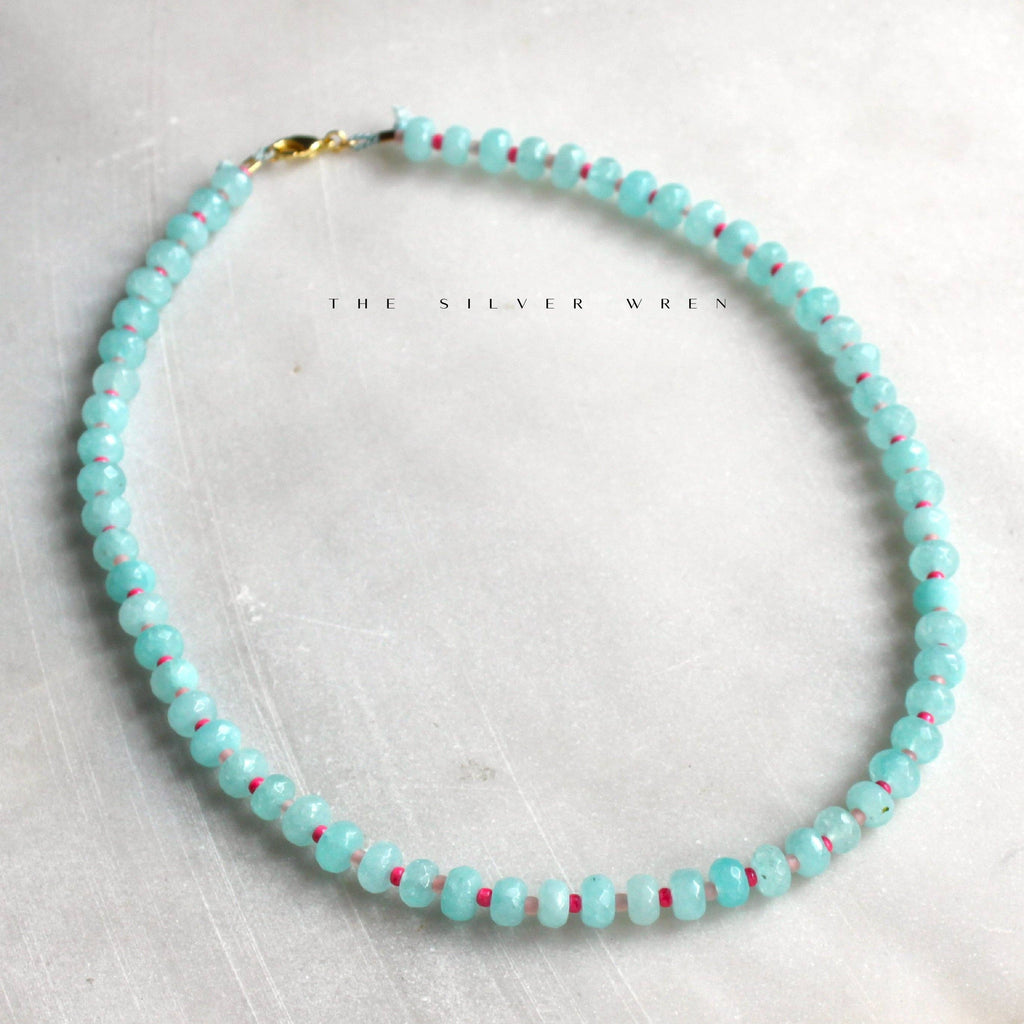 Islands Stone Candy Beaded Necklace, Trendy Colorful Beads