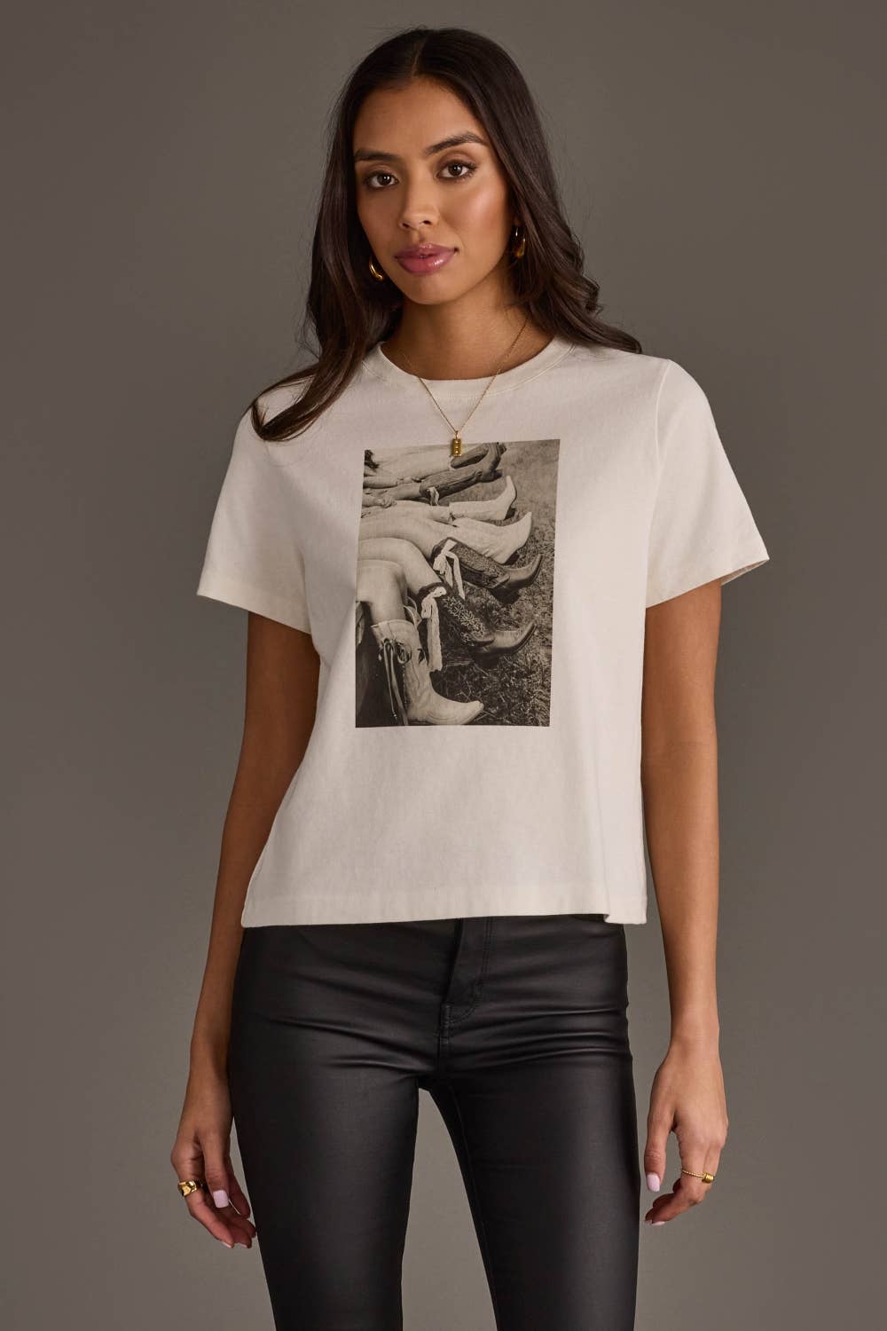 White Cowgirl Boots With Bows Graphic Tee