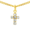 Single Mini Cross Necklace in Clear