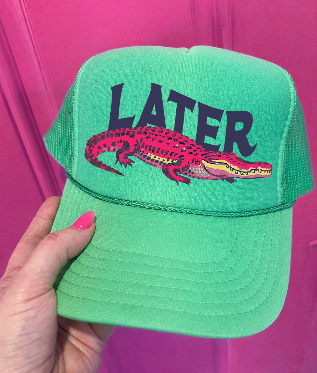 Pink Later Gator Trucker