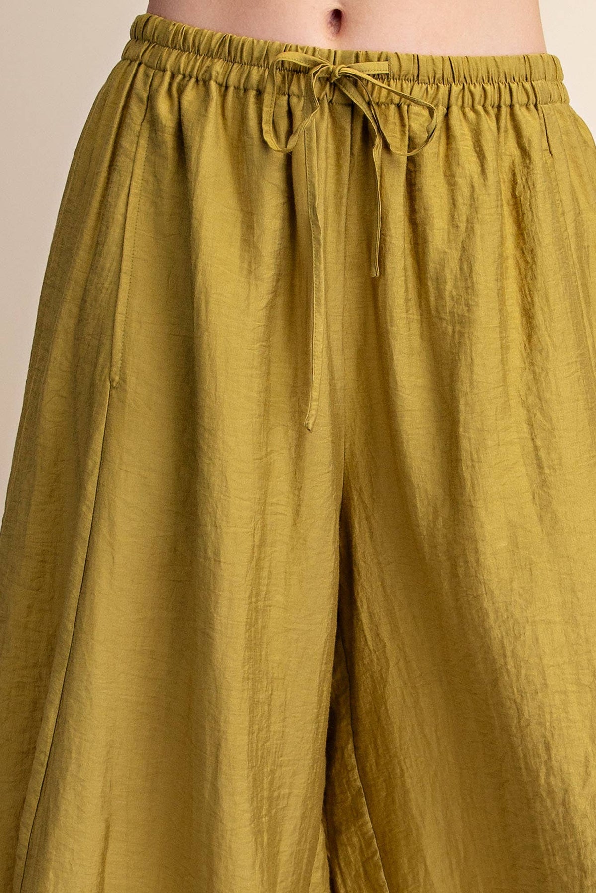 Cropped Lace Trim Balloon Pants
