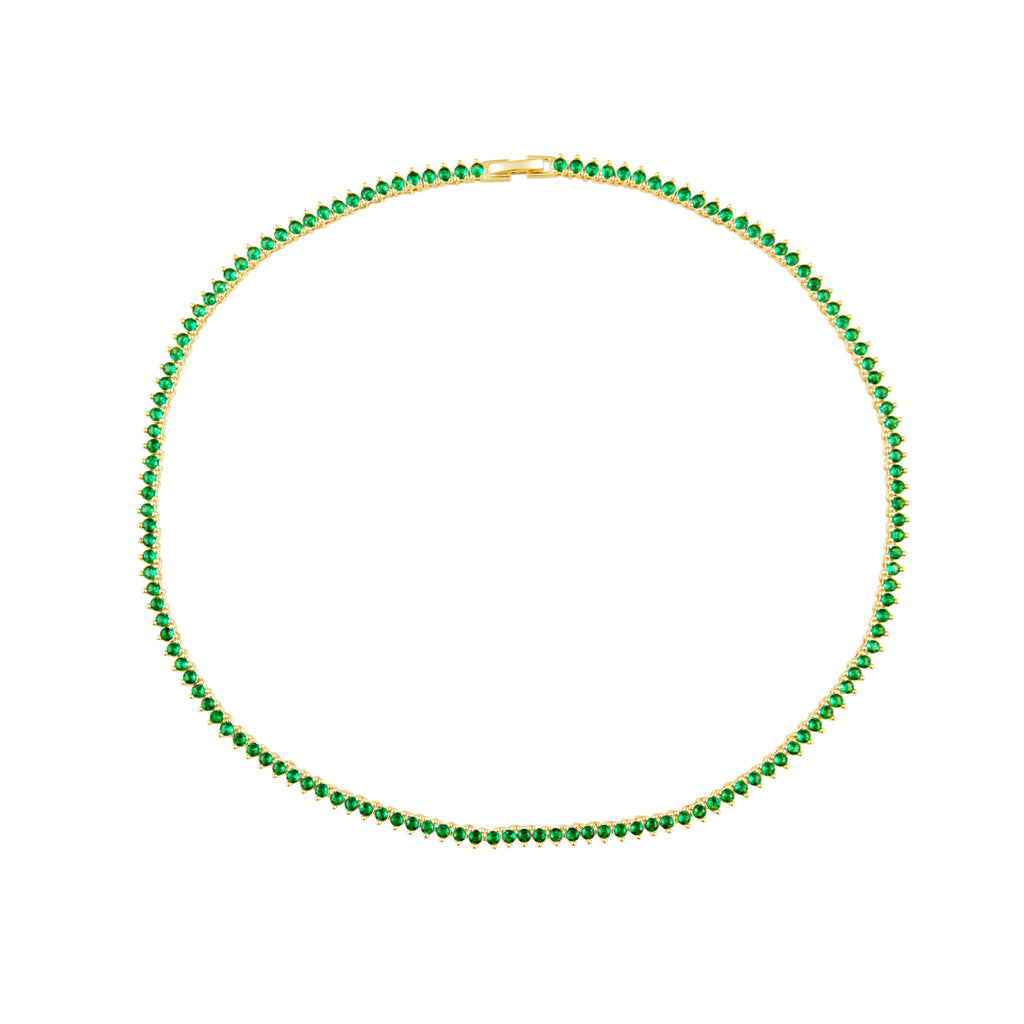 Melinda Tennis Necklace - Emerald