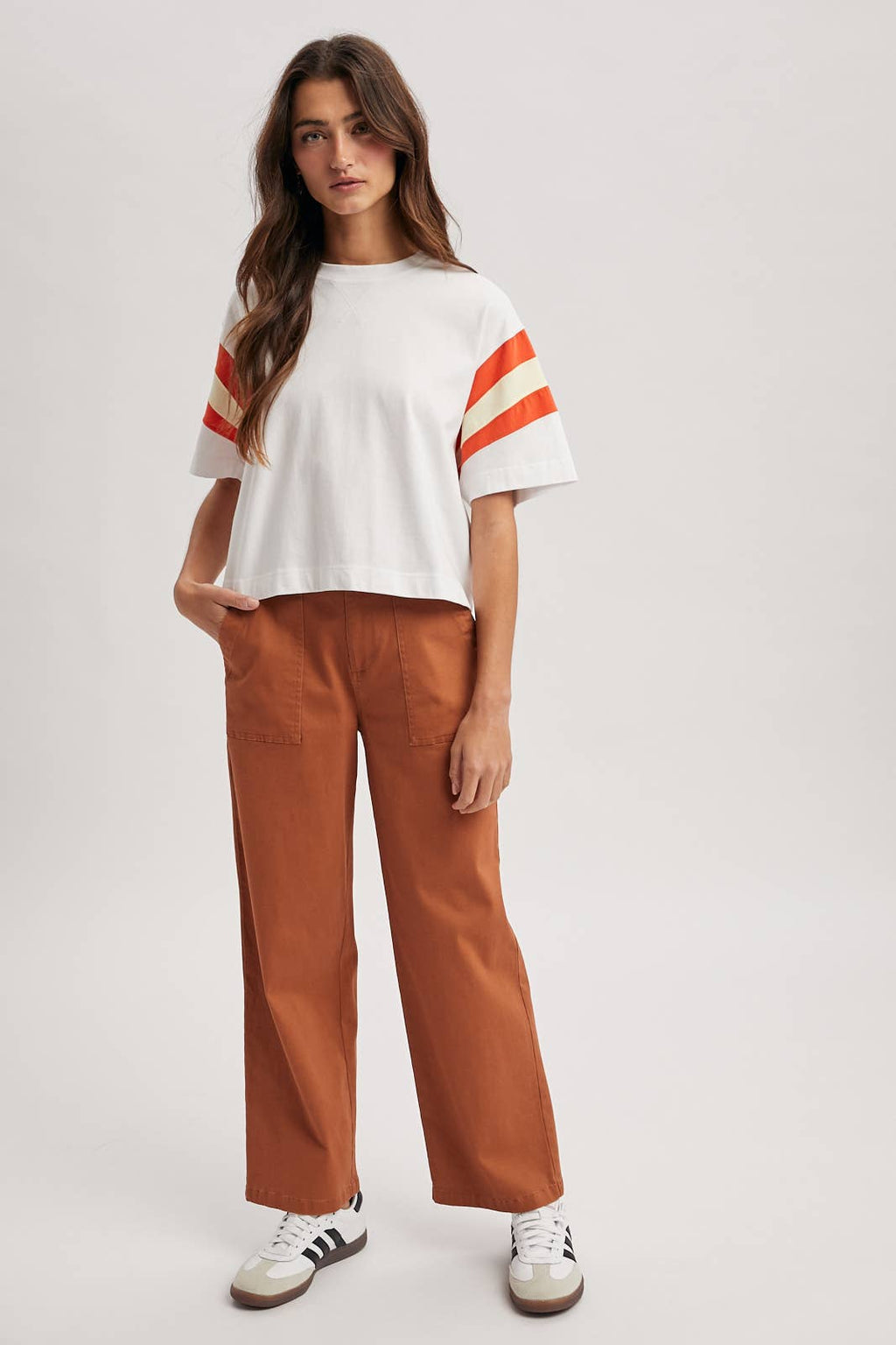 COLORBLOCK CORAL/CREAM TOP