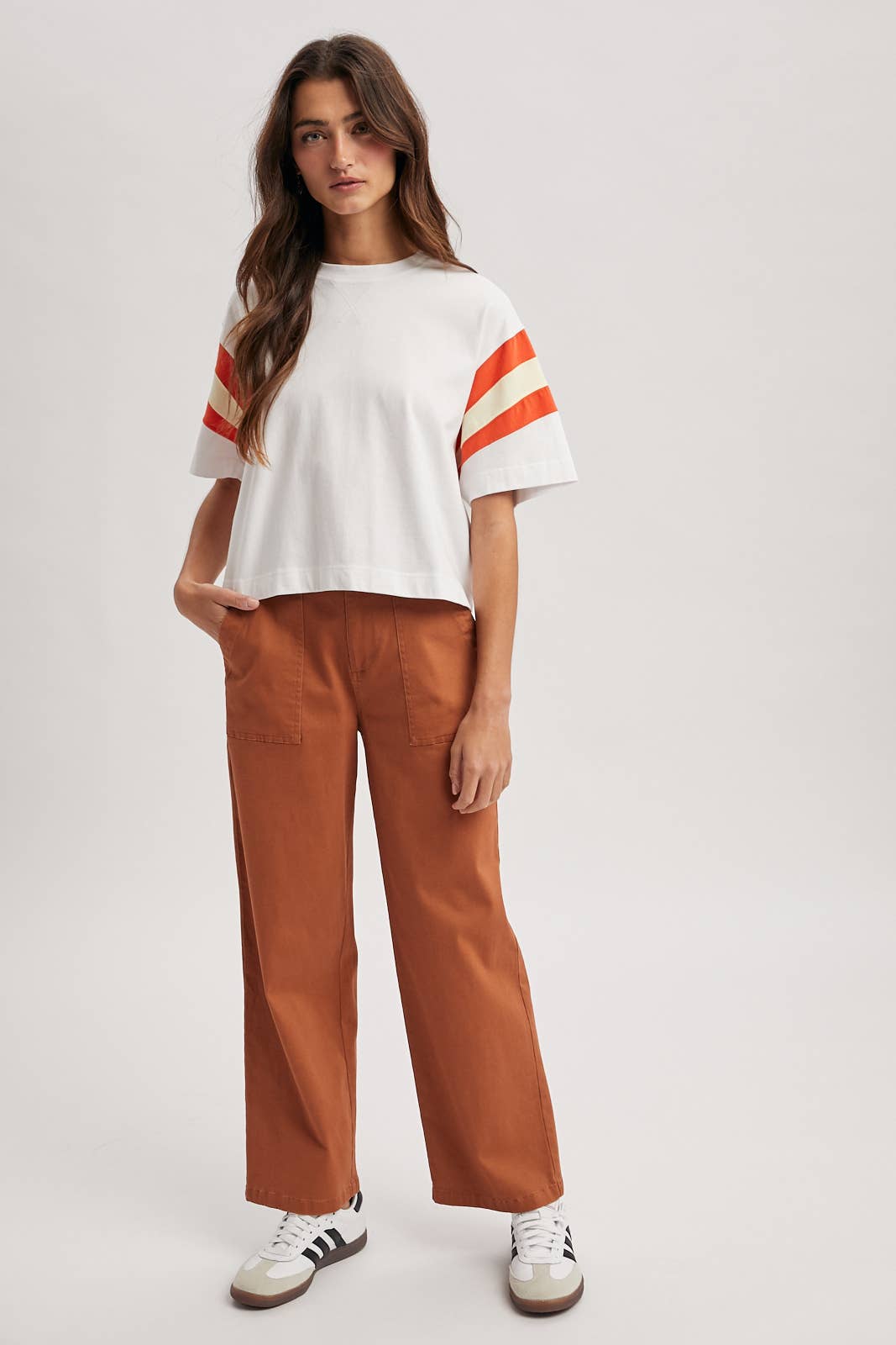 COLORBLOCK CORAL/CREAM TOP