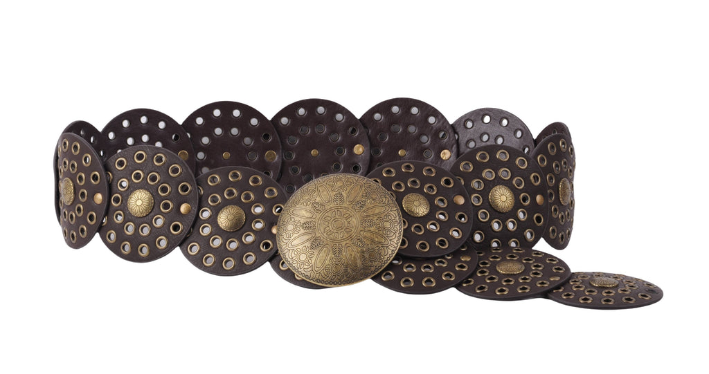 Wide Western Belt for Women | Cowgirl Disc Belt with Grommet