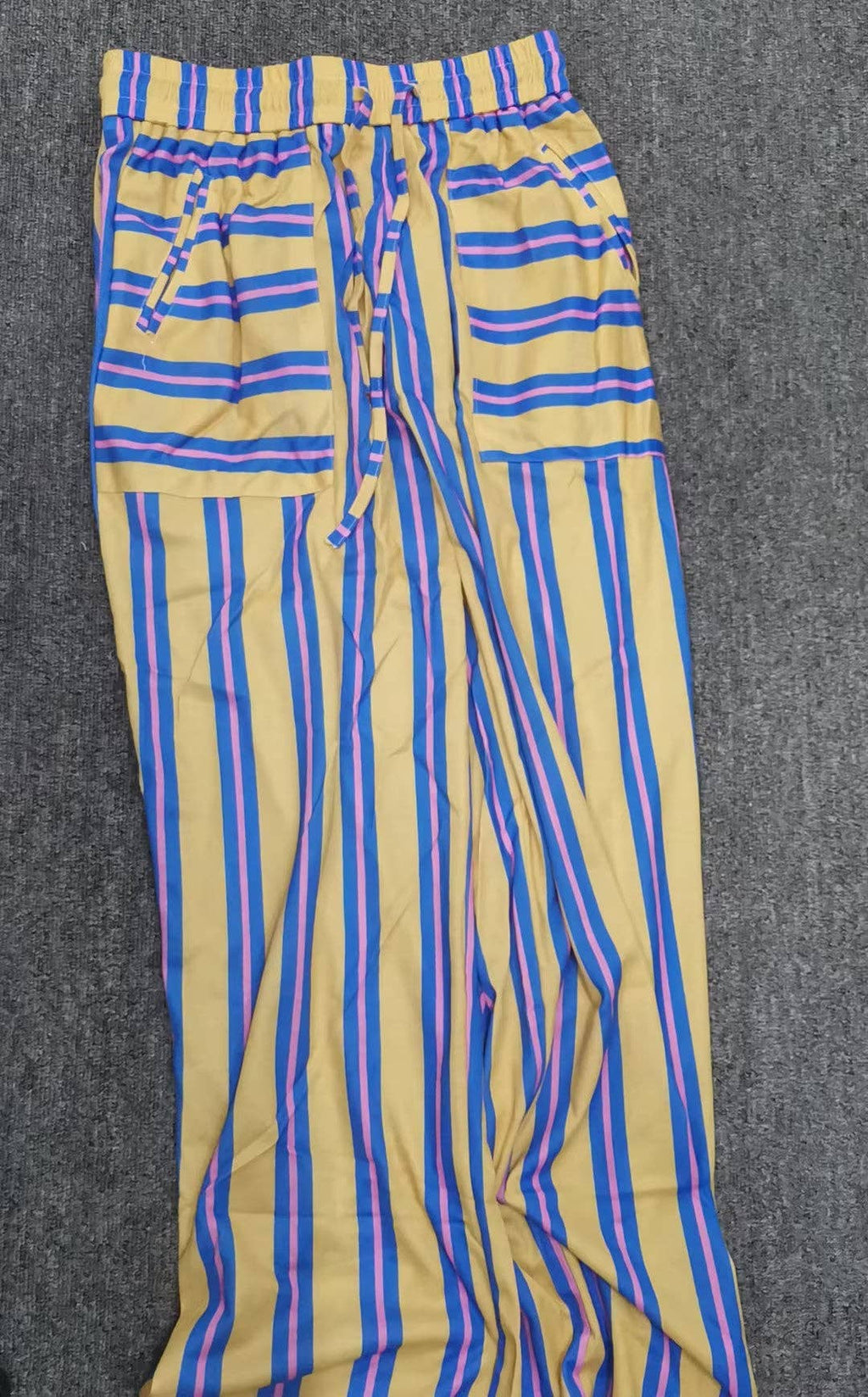 Striped Wide-Leg Casual Pants
