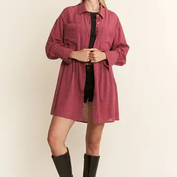 Lightweight gingham button down