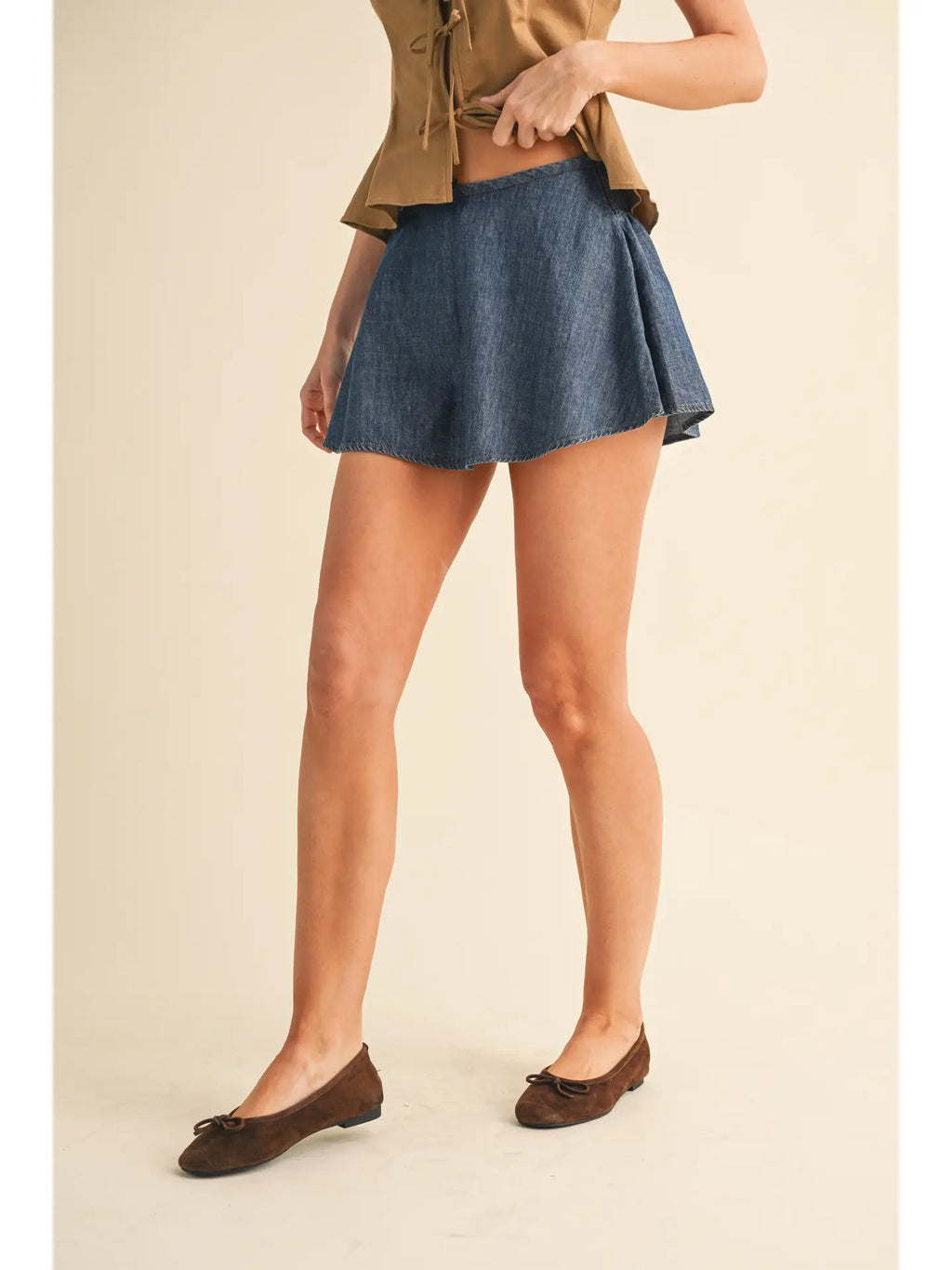 Denim skort unlined