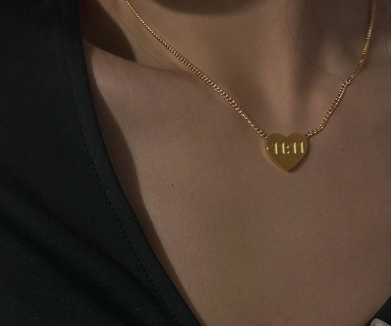 11:11 Heart  Stainless Steel Necklace