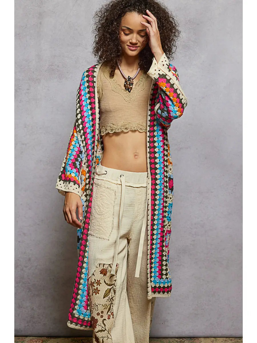 Long Sleeve Crochet Cardigan