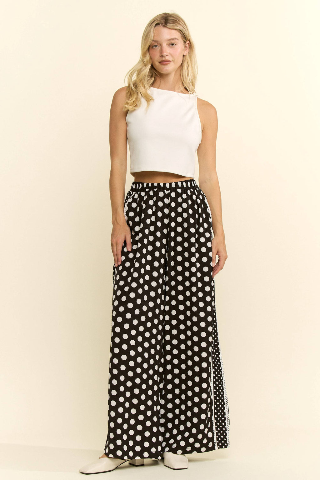CONTRAST DOT SIDE PANEL PANTS