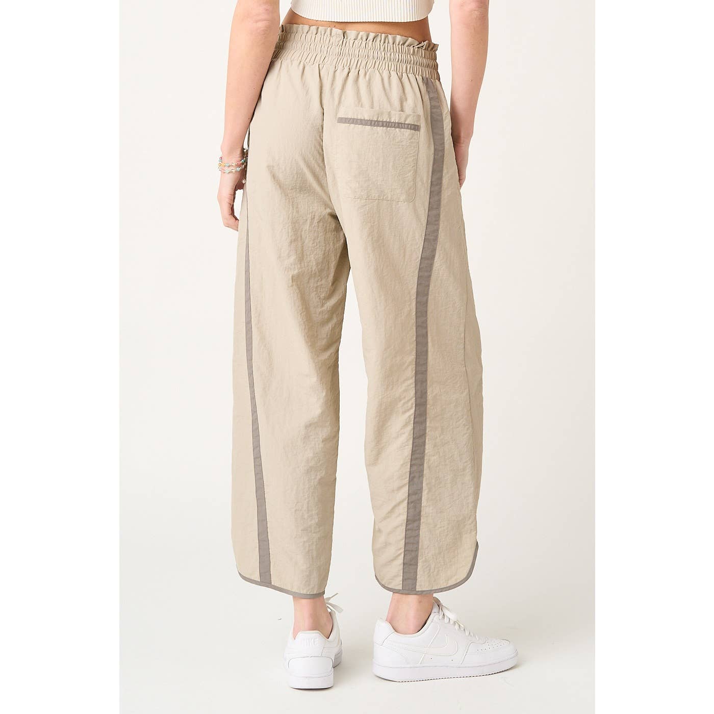 SPORTY STRIPE BARREL PANTS