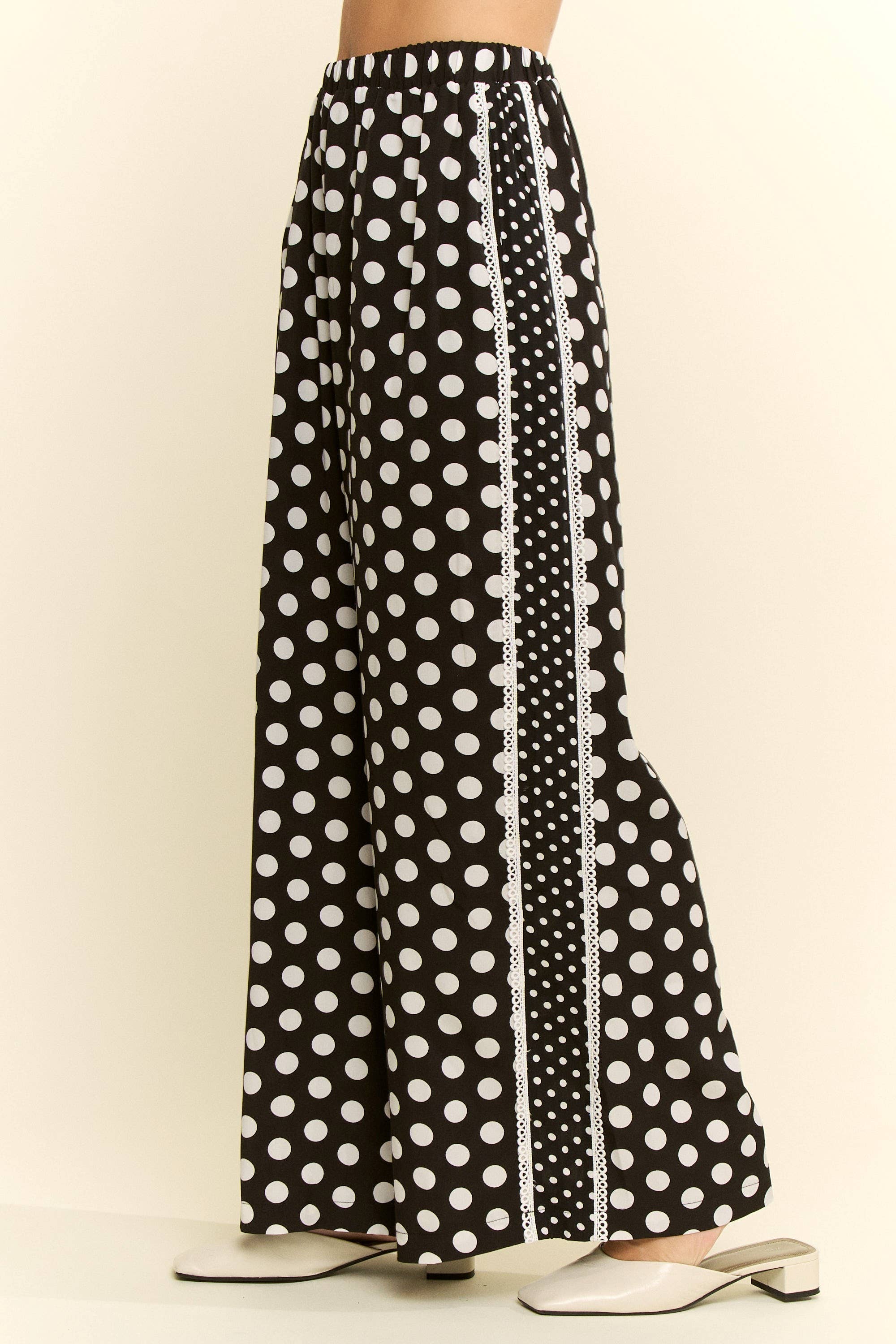 CONTRAST DOT SIDE PANEL PANTS