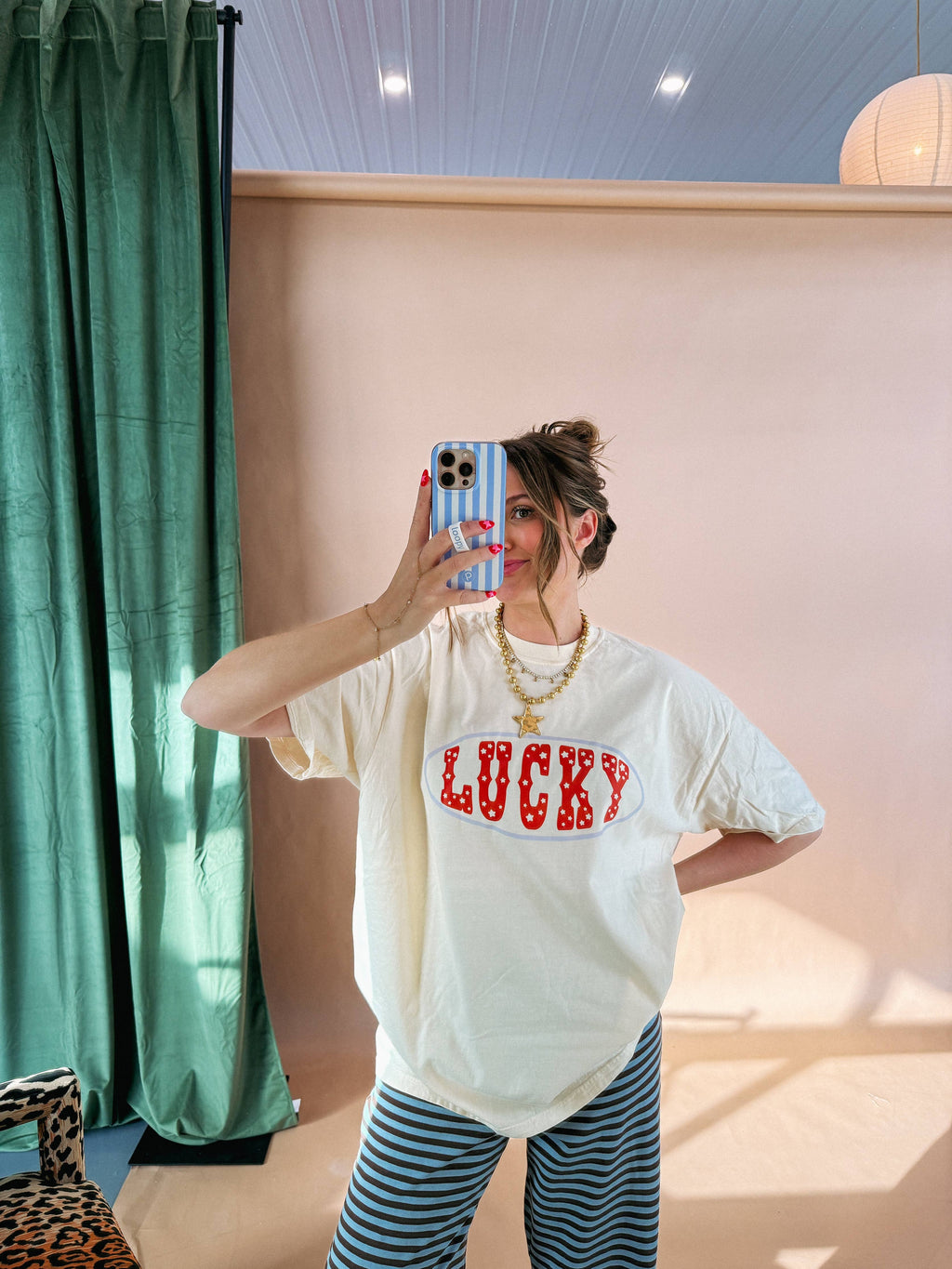 Star studded lucky graphic tee