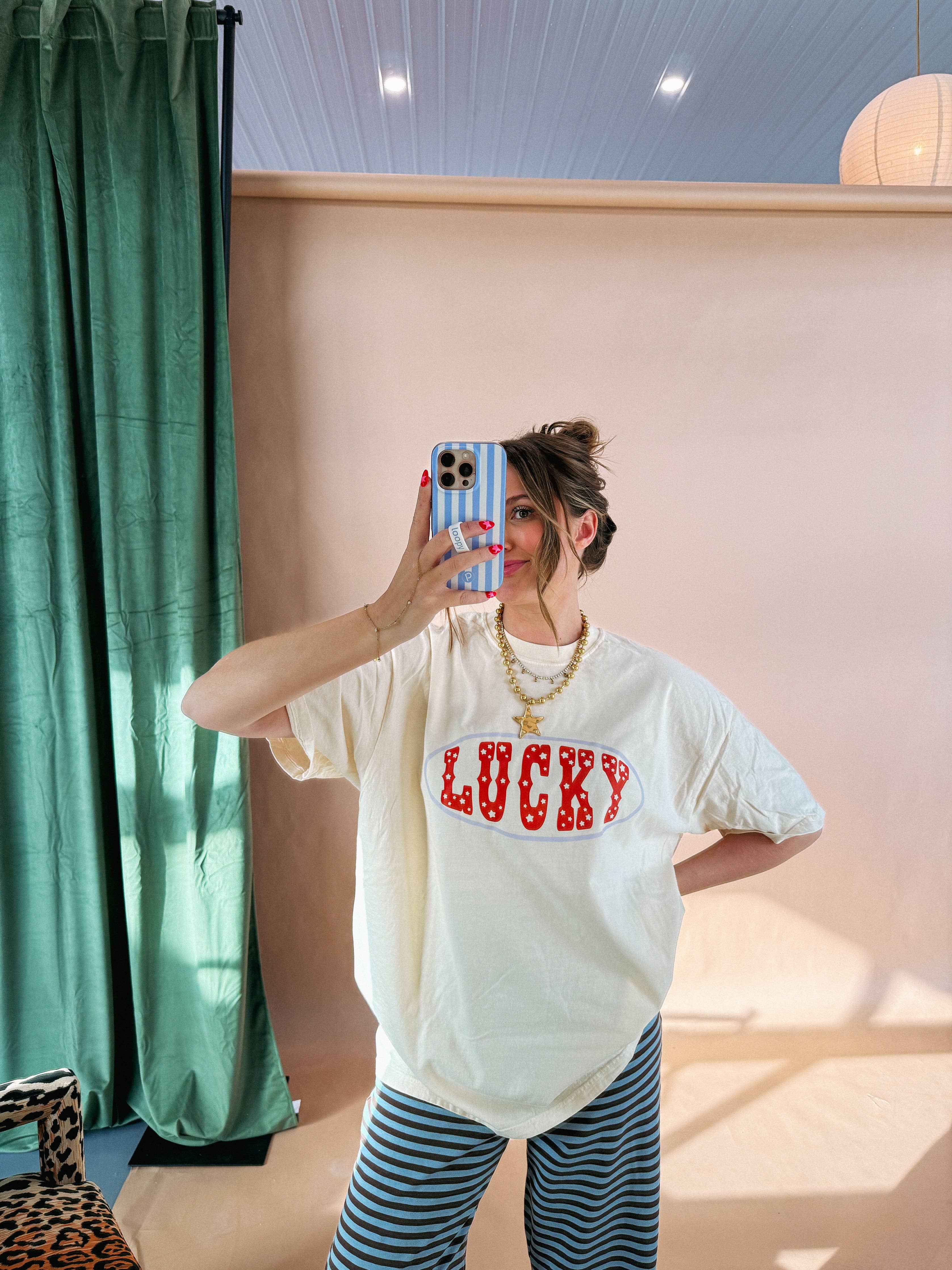 Star studded lucky graphic tee