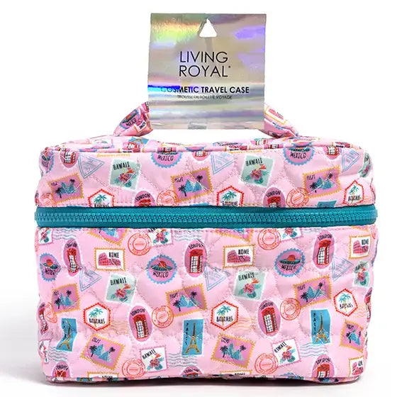 Cosmetic Travel Case / Makeup Bag - Metallic Rose Gold