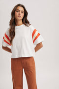 COLORBLOCK CORAL/CREAM TOP