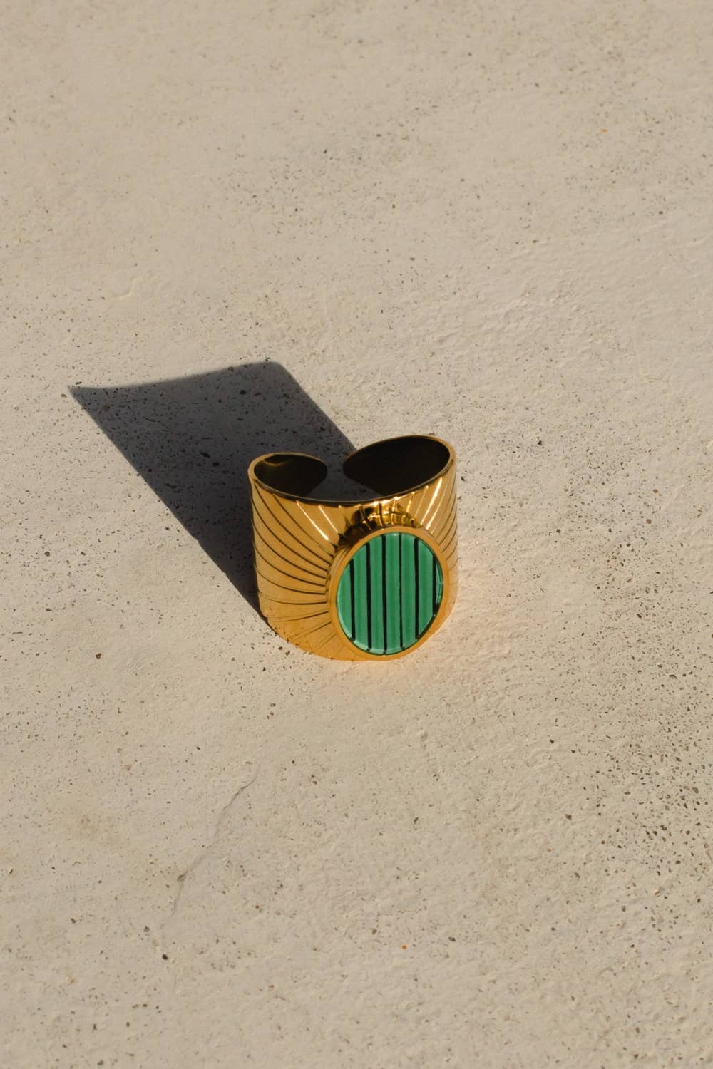 Luxe Gold & Green Statement Ring