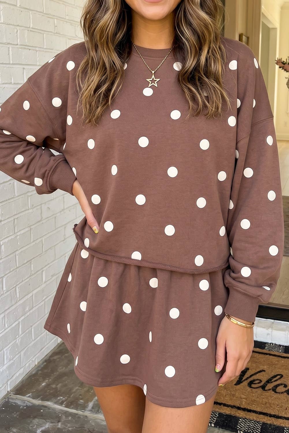 Polka Dot Casual Mini Skort