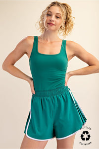 Pleated short romper