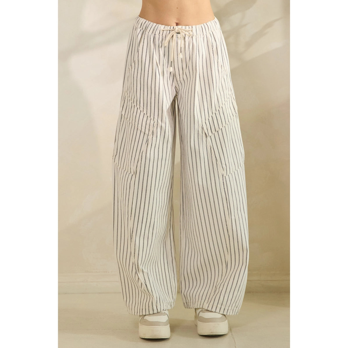 White Pin striped Denim pant