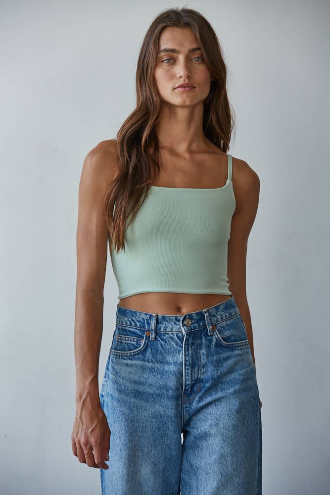 Knit Striped Seamless Cami Reversible