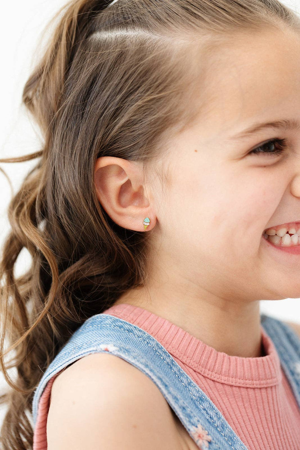 Ice Cream Stud Earrings - Hypoallergenic, Flat Back, Girl