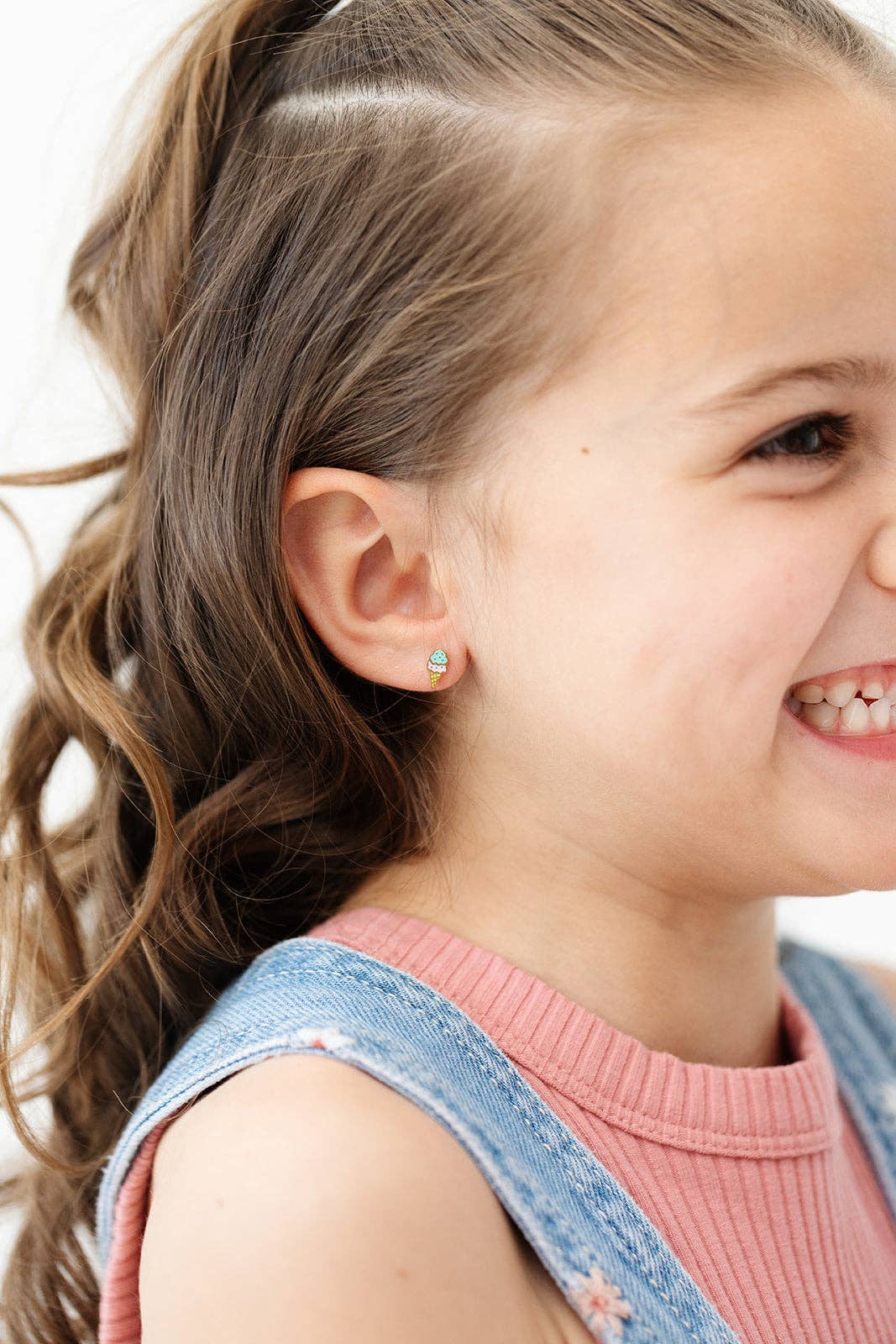 Ice Cream Stud Earrings - Hypoallergenic, Flat Back, Girl