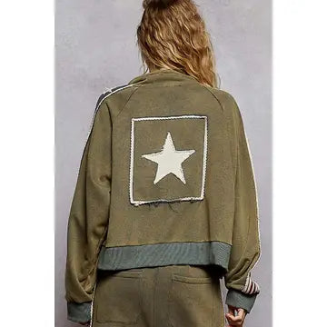 Side star zip up jacket