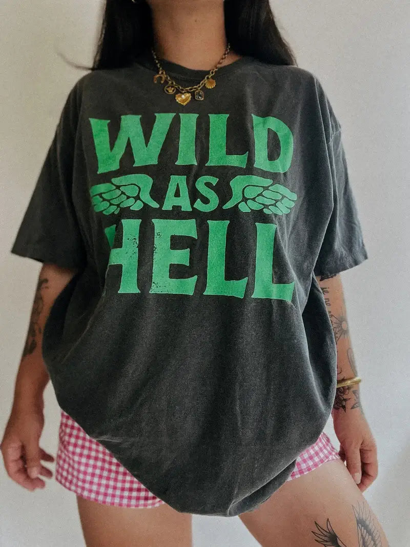 Wild as hell grunge Graphic Tee - Smoke
