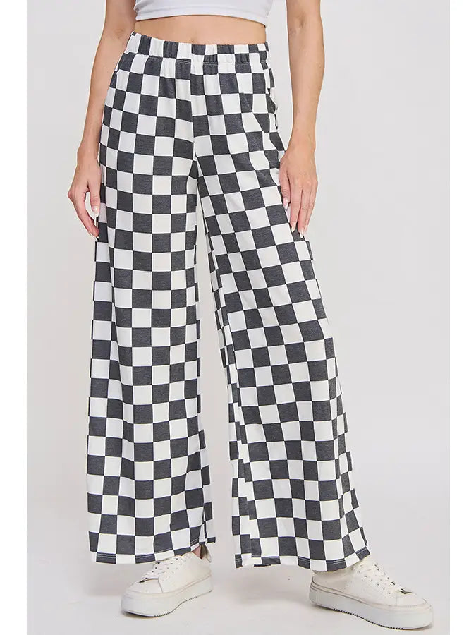 Checkered Knit Pants
