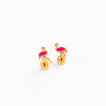 Flamingo Stud Earring - Hypoallergenic, Flat Back, Girl Gift