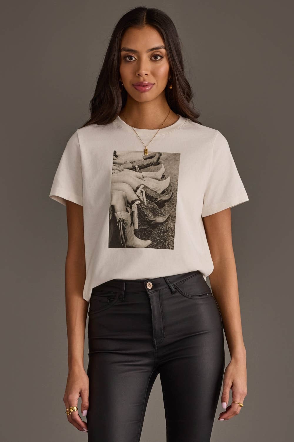 White Cowgirl Boots With Bows Graphic Tee