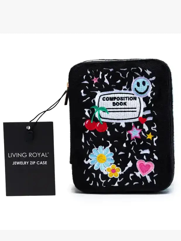 Velvet Jewelry Zip Case / Organizer - "Press for Champagne"