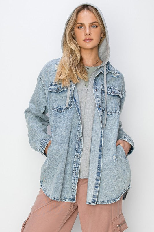 Oversized Hooded Denim jacket