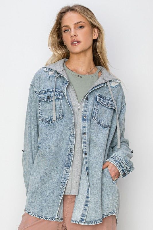 Oversized Hooded Denim jacket