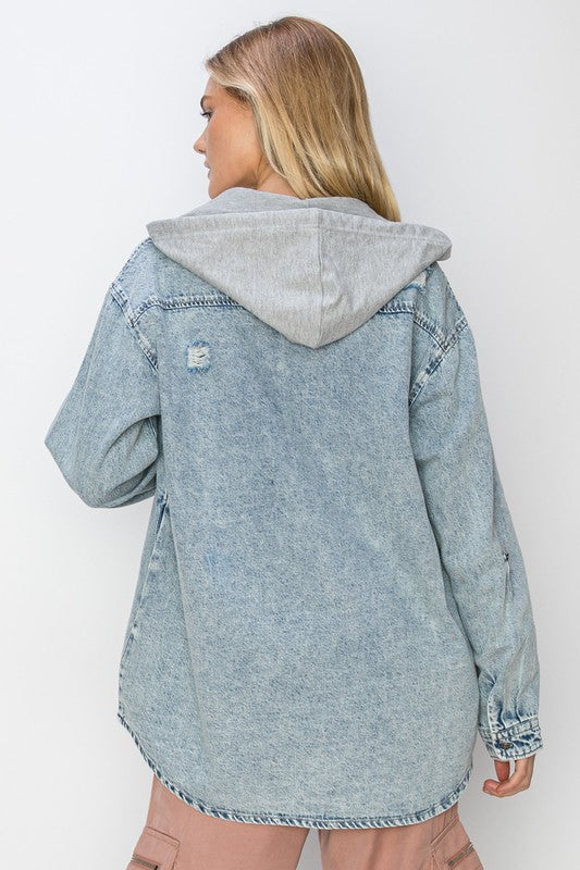 Oversized Hooded Denim jacket