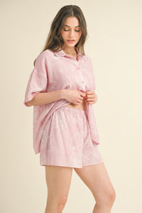 Simple Floral Short Set