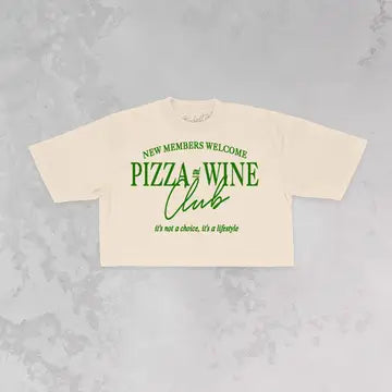 Pizza & Wine Club cropped tee