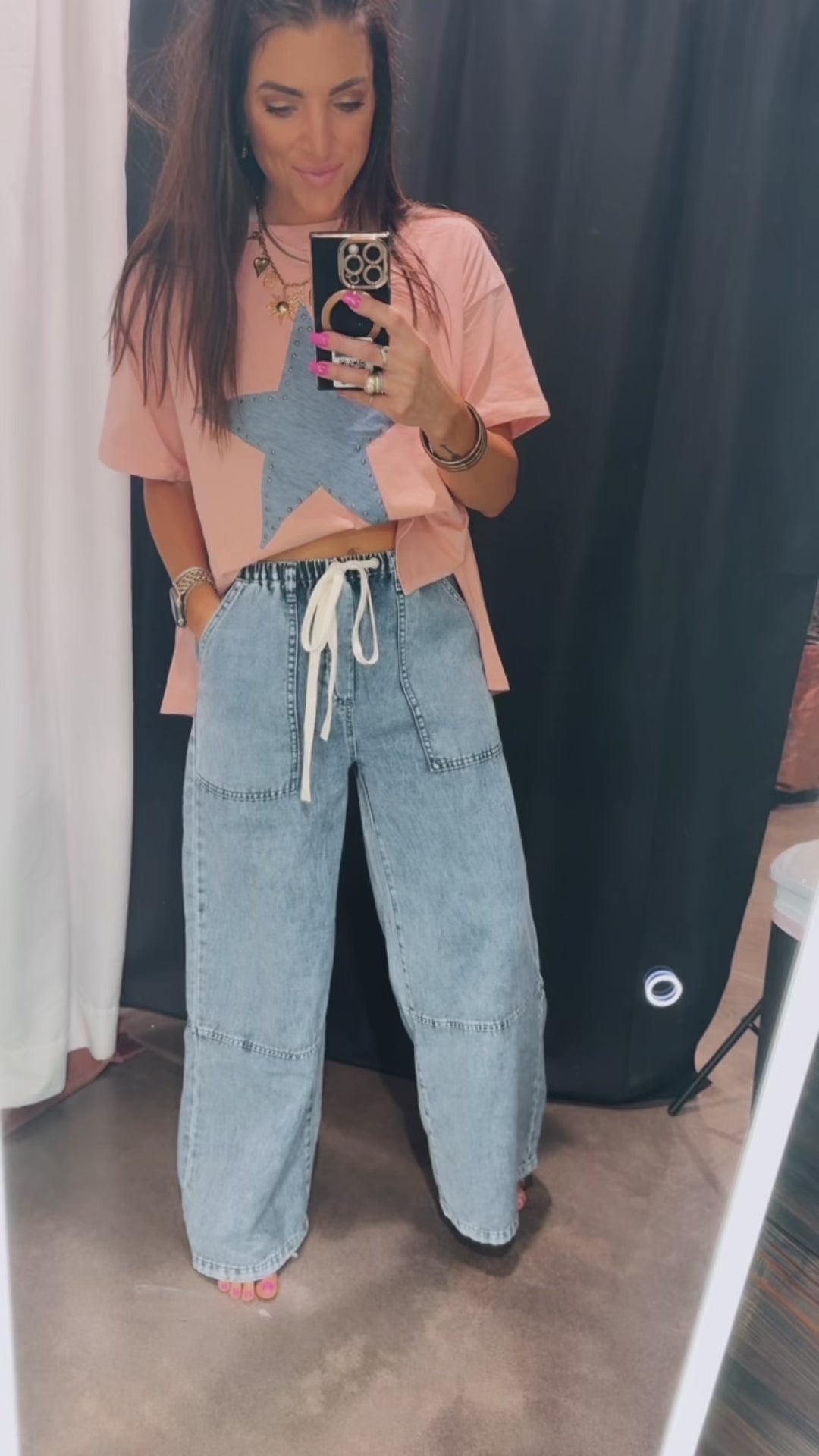 Denim Star-studded Tee