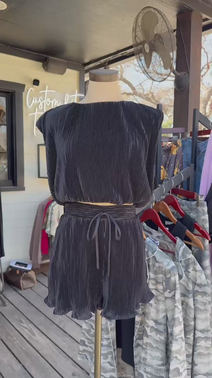 Pleated tank & short set