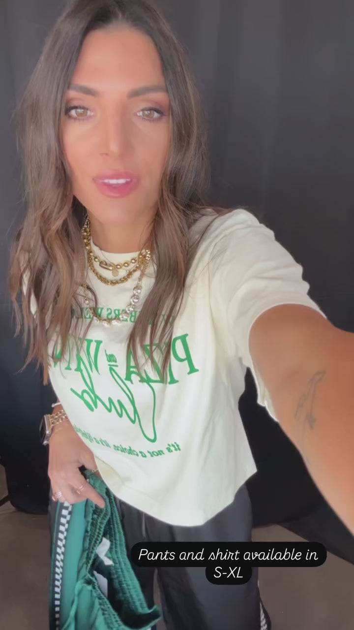 Satin Checkered Striped pants