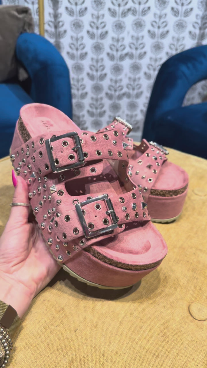 Mauve Studded platforms