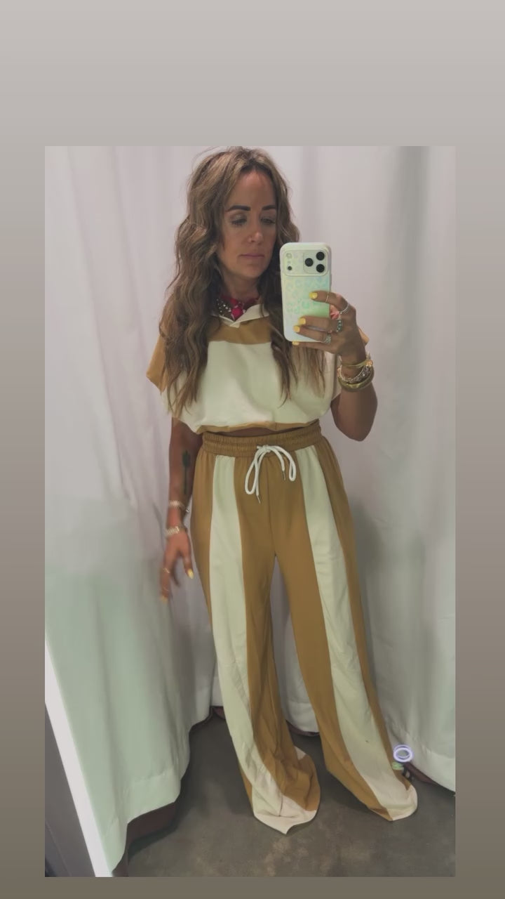 Cropped polo pant set